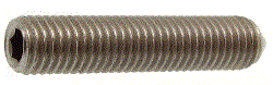 Vis à métaux sans tête hexagonale creuse bout pointu