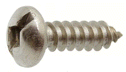 Vis à tôle tête cylindrique large empreinte carrée fendue