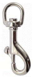 Mousqueton a targette avec emerillon - inox a4