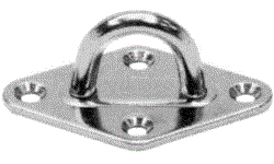 Pontet sur platine diamant embouti et soude - inox a2