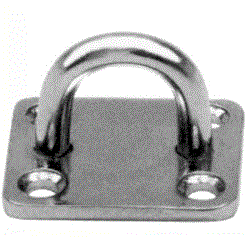 Pontet sur platine rectangulaire embouti et soude - inox a2