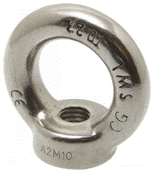 Ecrou a anneau - inox a2 - type din 582